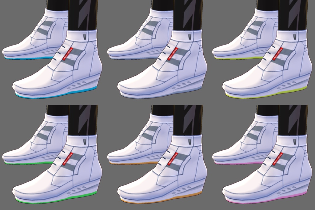 VRoid正式版対応☆★L6ハイカットスニーカーVer.1.3全18色★☆無料サンプル有【VroidStudio正式版、β版両対応テクスチャ】