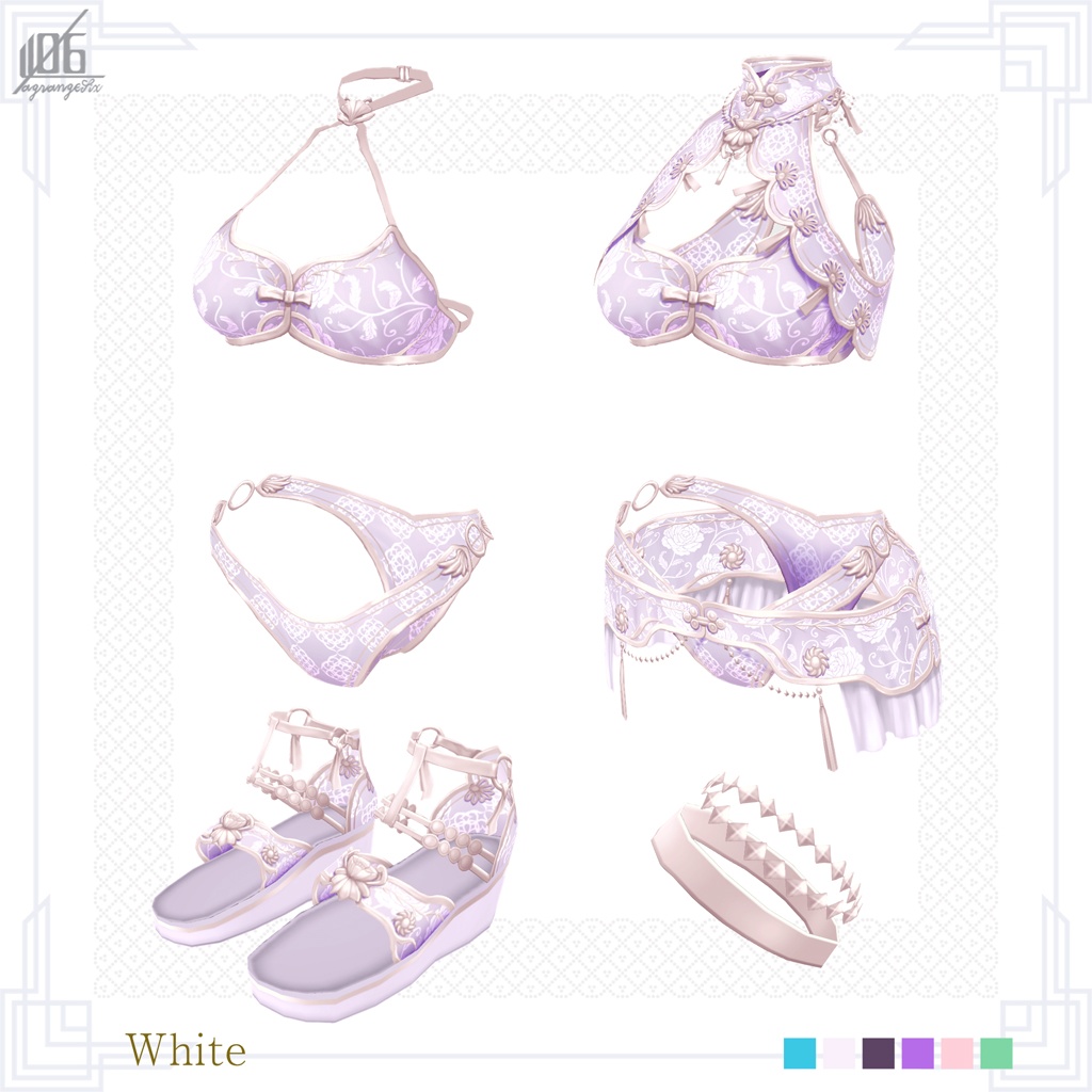 新色4色追加☆★L6チャイナ水着2022★☆8/4全面リニューアル!ボディスーツ使用【VroidStudio正式版用衣装テクスチャ】