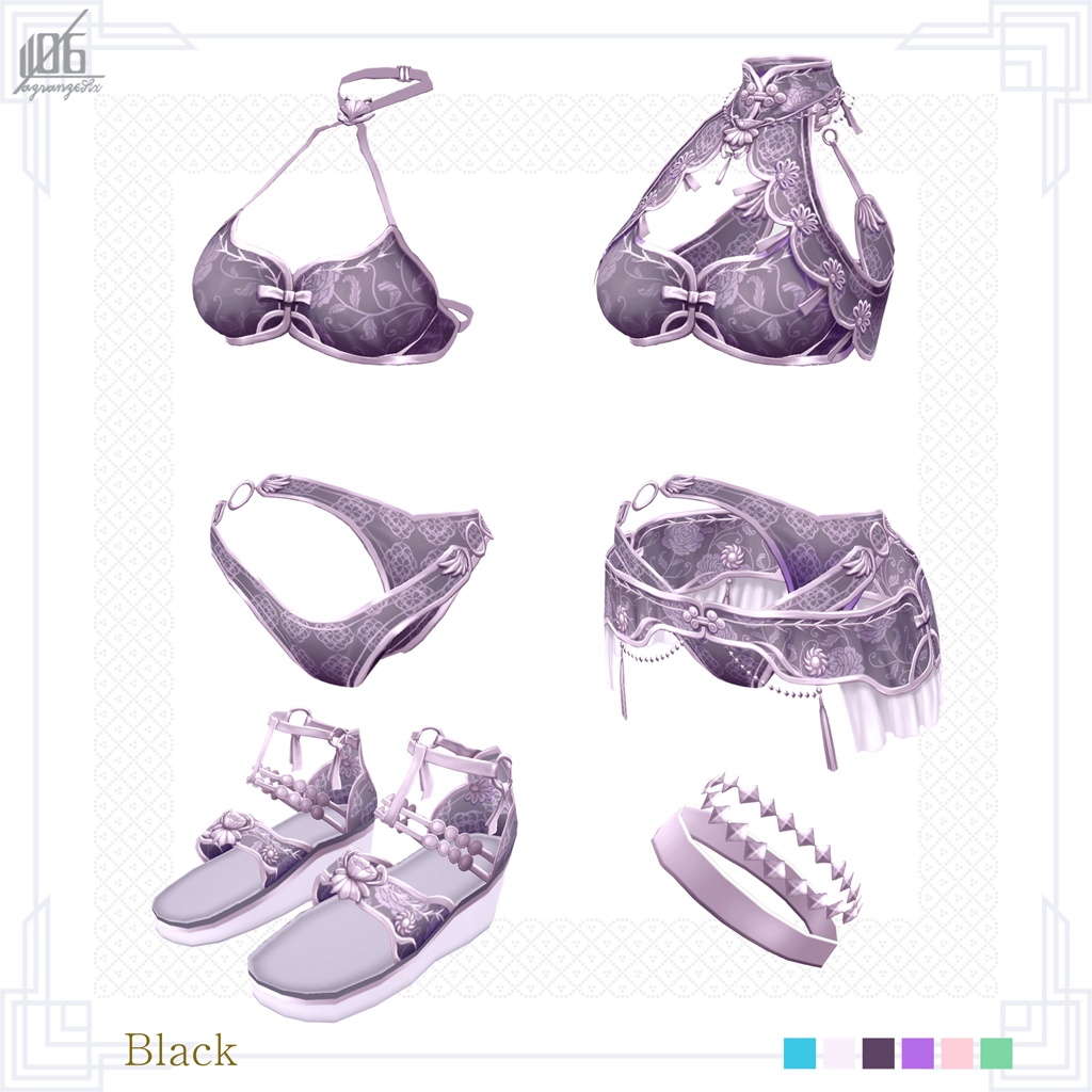 新色4色追加☆★L6チャイナ水着2022★☆8/4全面リニューアル!ボディスーツ使用【VroidStudio正式版用衣装テクスチャ】