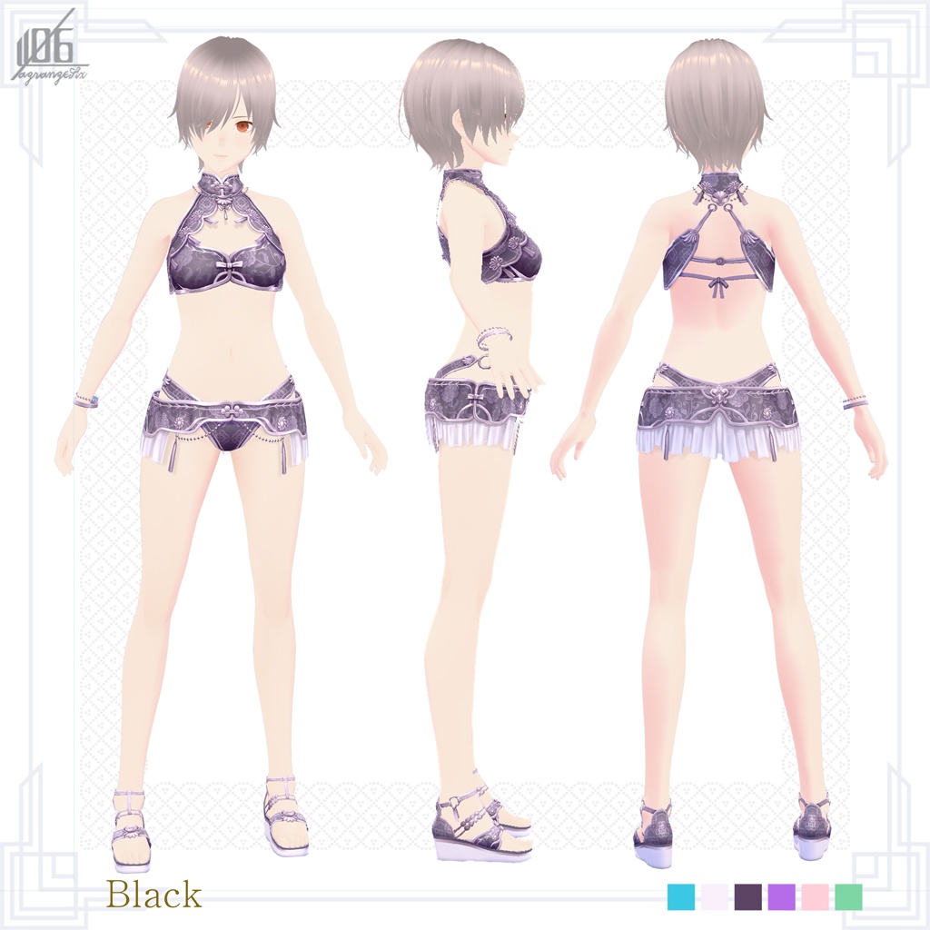 新色4色追加☆★L6チャイナ水着2022★☆8/4全面リニューアル!ボディスーツ使用【VroidStudio正式版用衣装テクスチャ】