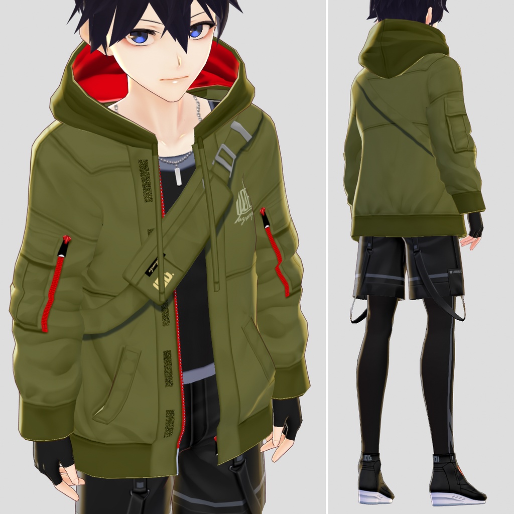 VRoid正式版対応済☆★L6パーカーセットユニセックス★☆無料サンプル有【VroidStudio正式版用衣装テクスチャ】