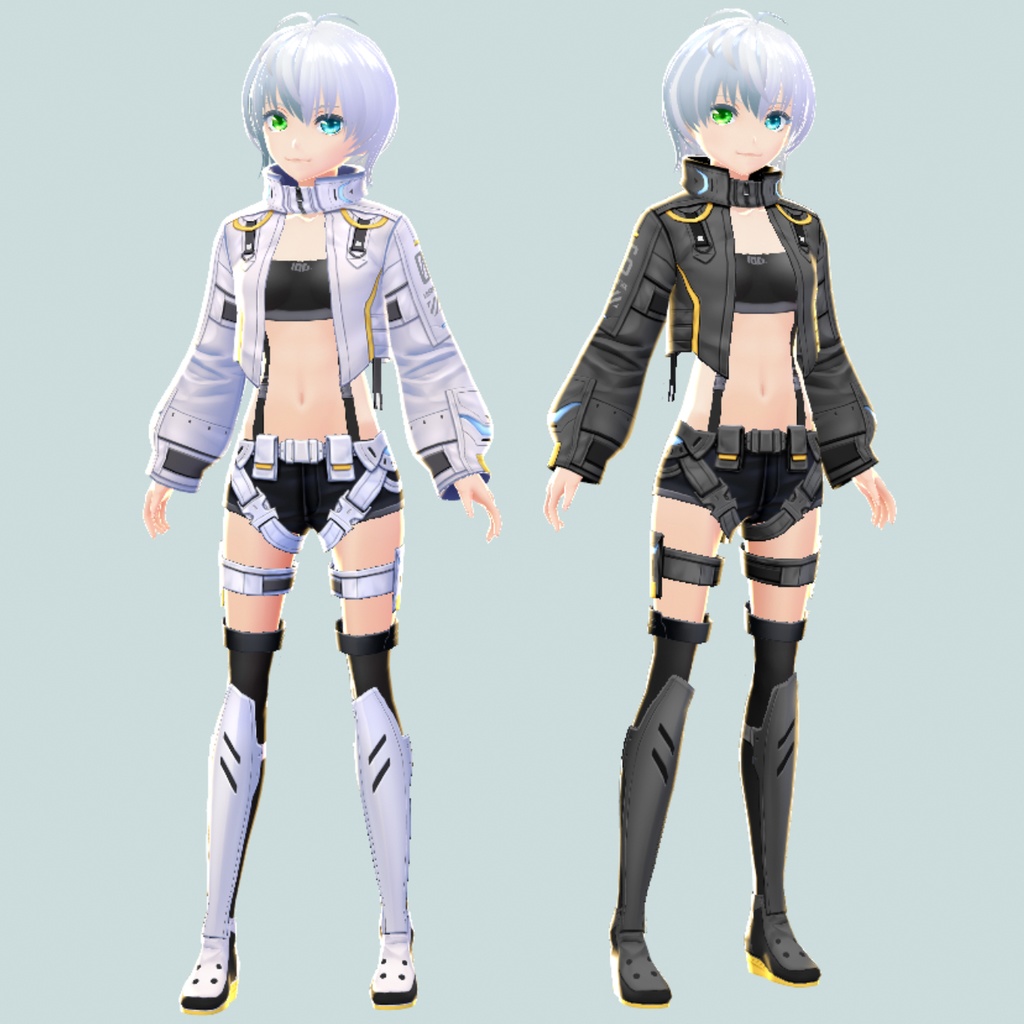 VRoid正式版対応済み☆★L6サイバージャケットセットVer.1.0.1★☆試着テクスチャ有【VroidStudio正式版用衣装テクスチャ】