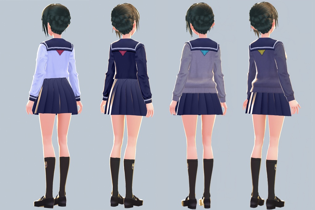 VRoid正式版対応☆★L6セーラー服セット★☆無料サンプル有【VroidStudio正式版用テクスチャ】