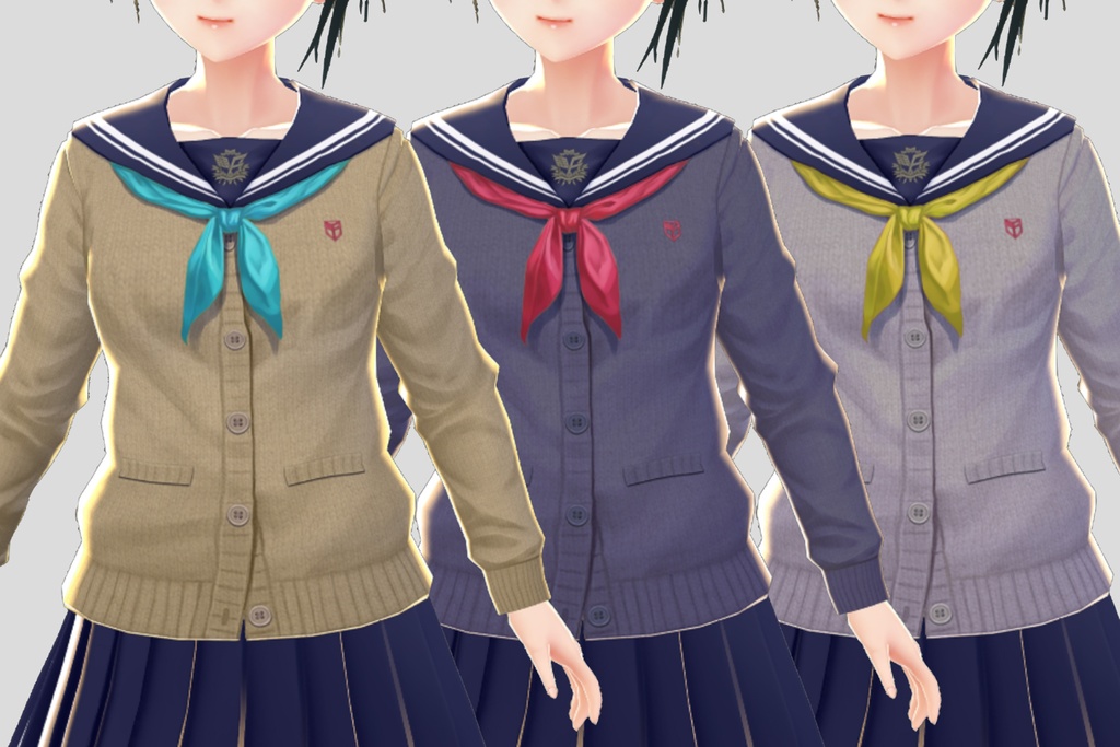 VRoid正式版対応☆★L6セーラー服セット★☆無料サンプル有【VroidStudio正式版用テクスチャ】