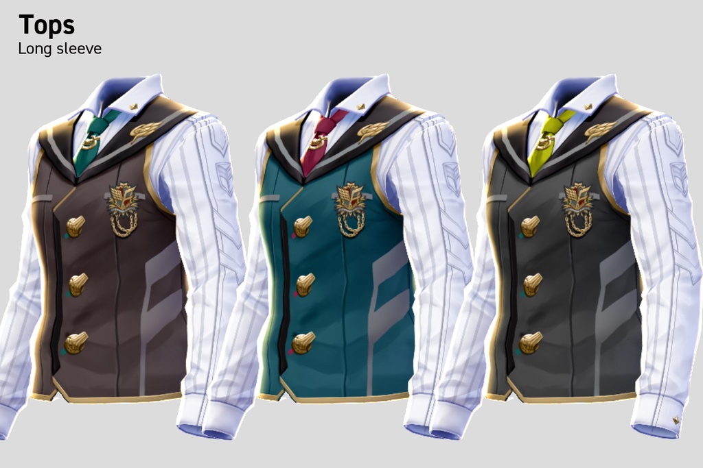 VRoid正式版対応済☆★L6セーラーベストセットVer.1.0(男女兼用)★☆無料サンプル有【VroidStudio正式版テクスチャ】