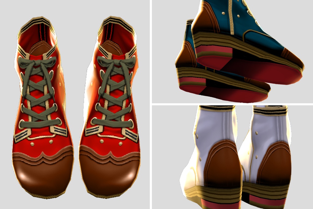 VRoid正式版対応済☆★L6ショートブーツVer.1.0★☆無料サンプル有【VroidStudio正式版、β版両対応テクスチャ】