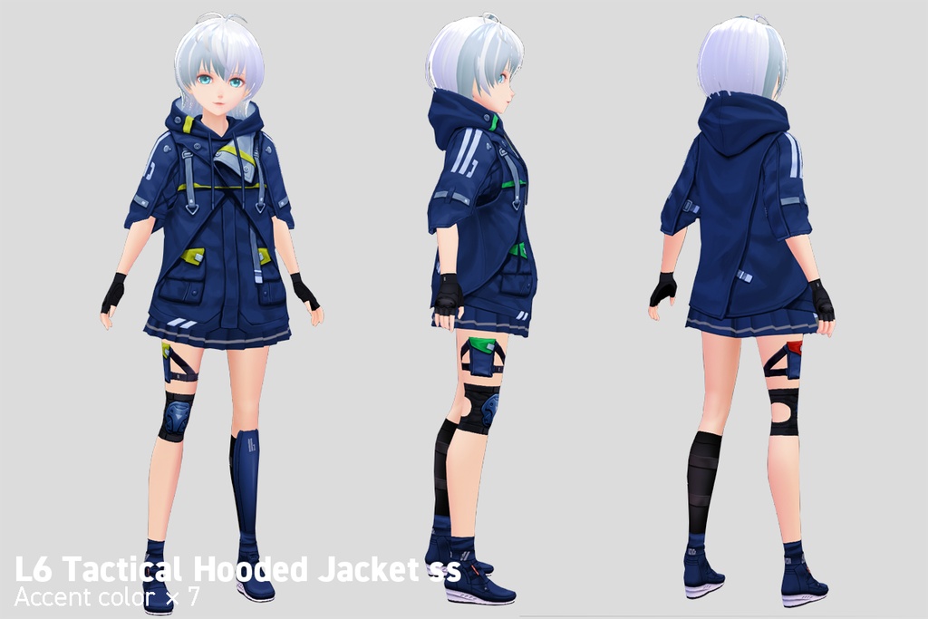 VRoid正式版対応済☆★L6 Tactical Hooded Jacket★☆試着有【VroidStudio正式版用衣装テクスチャ】