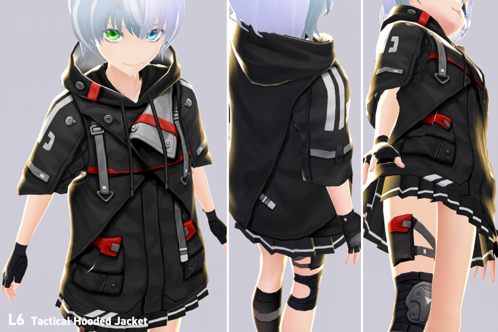 VRoid正式版対応済☆★L6 Tactical Hooded Jacket★☆試着有【VroidStudio正式版用衣装テクスチャ】