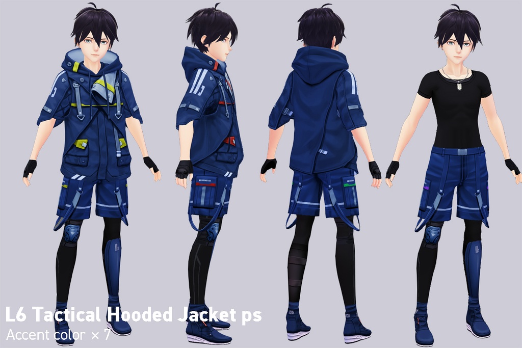 VRoid正式版対応済☆★L6 Tactical Hooded Jacket PS★☆試着有【VroidStudio正式版用衣装テクスチャ】