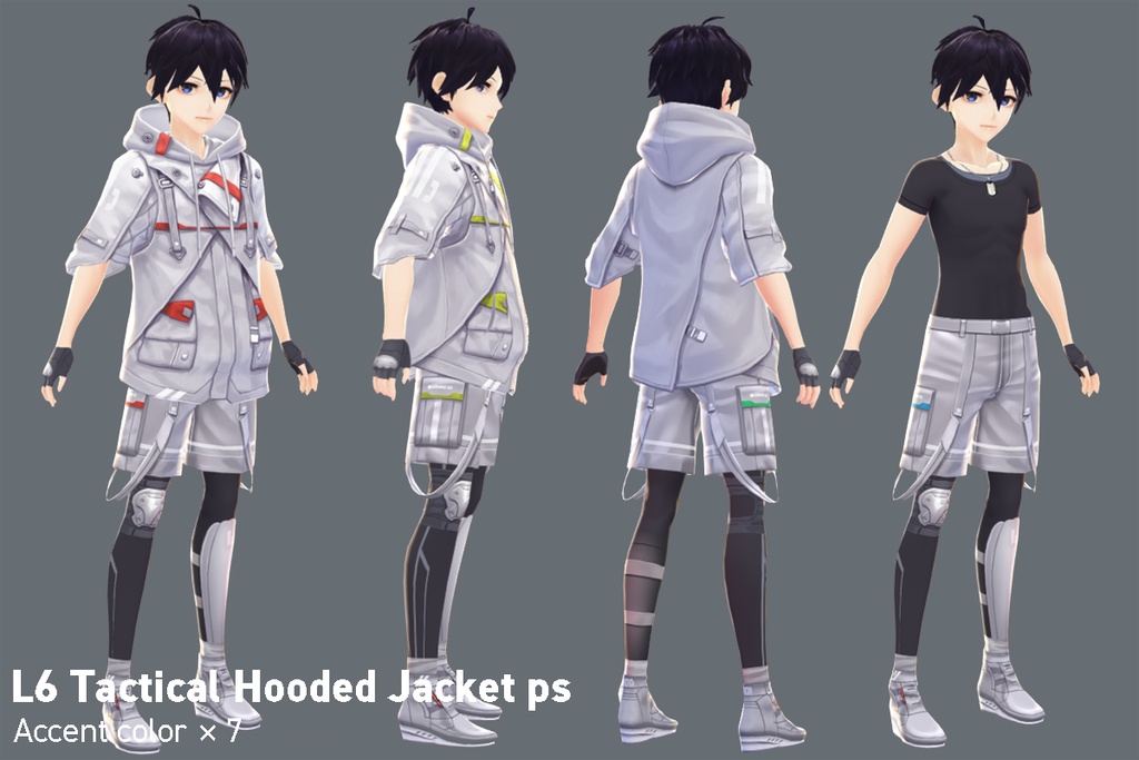 VRoid正式版対応済☆★L6 Tactical Hooded Jacket PS★☆試着有【VroidStudio正式版用衣装テクスチャ】