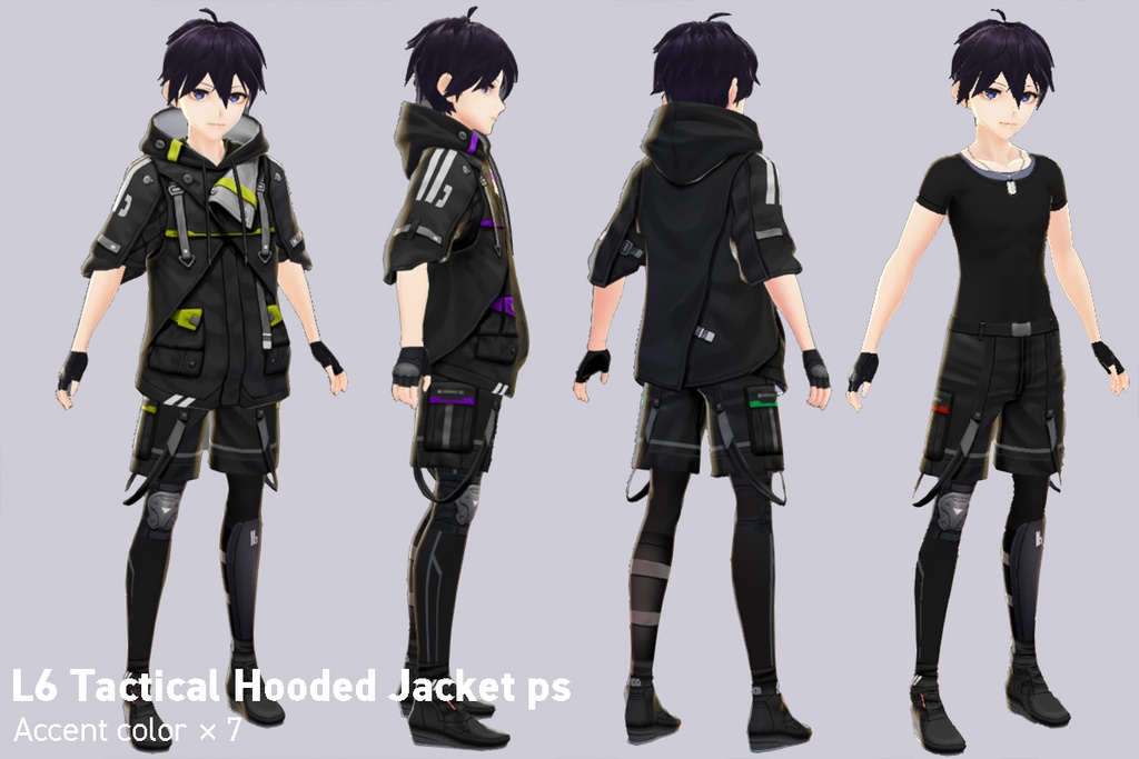 VRoid正式版対応済☆★L6 Tactical Hooded Jacket PS★☆試着有【VroidStudio正式版用衣装テクスチャ】