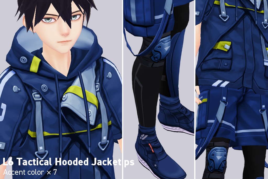 VRoid正式版対応済☆★L6 Tactical Hooded Jacket PS★☆試着有【VroidStudio正式版用衣装テクスチャ】