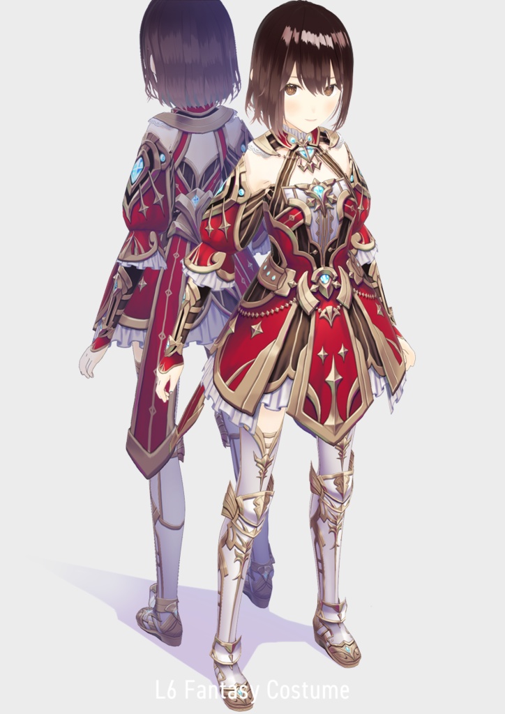 新色グリーン追加☆★L6 Fantasy Costume★☆レッグアーマー付属、試着有【VroidStudio用正式版用衣装テクスチャ】
