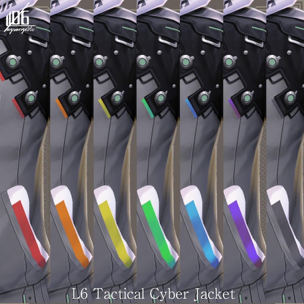 VRoid正式版対応済☆★L6 Tactical Cyber Jacket PS(カラー×7+発光有り)★☆試着有【VroidStudio正式版用衣装テクスチャ】