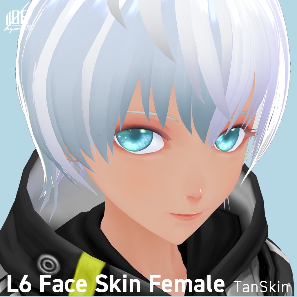 VRoid正式版対応済☆★L6 フェイススキン(女性用)瞳5色付/Face Skin Female +α★☆【VroidStudio texture】