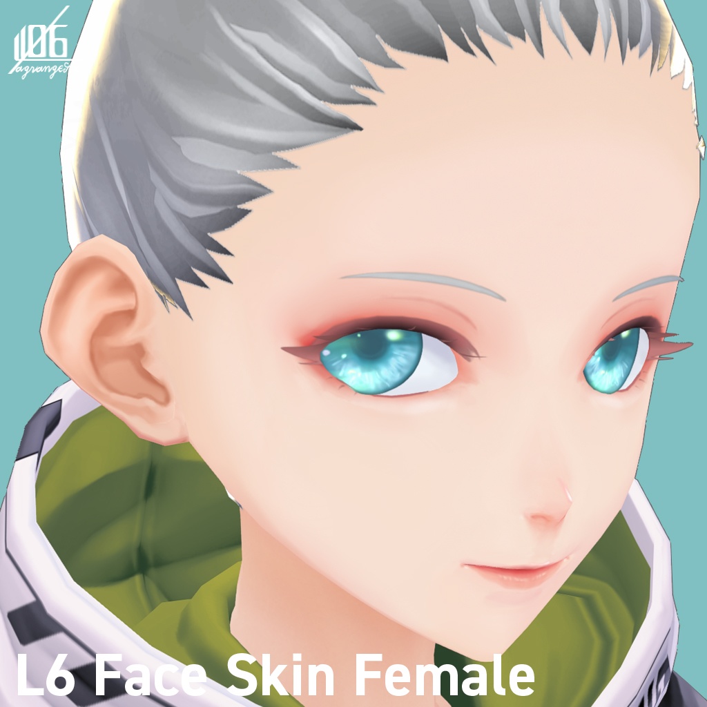 VRoid正式版対応済☆★L6 フェイススキン(女性用)瞳5色付/Face Skin Female +α★☆【VroidStudio texture】