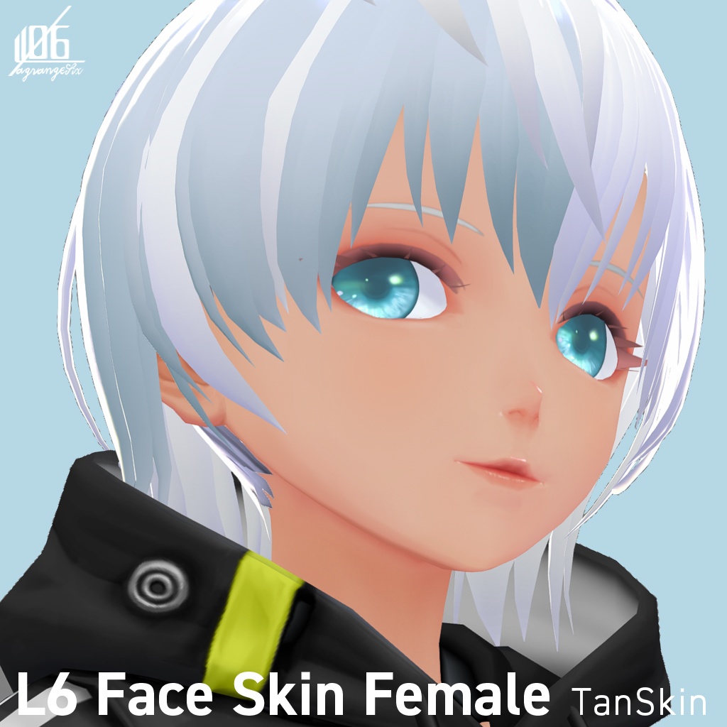 VRoid正式版対応済☆★L6 フェイススキン(女性用)瞳5色付/Face Skin Female +α★☆【VroidStudio texture】
