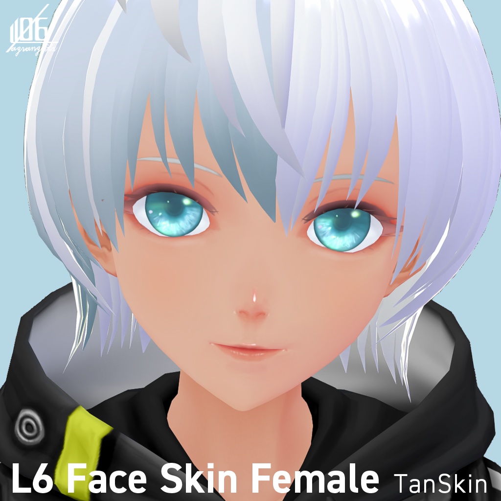 VRoid正式版対応済☆★L6 フェイススキン(女性用)瞳5色付/Face Skin Female +α★☆【VroidStudio texture】