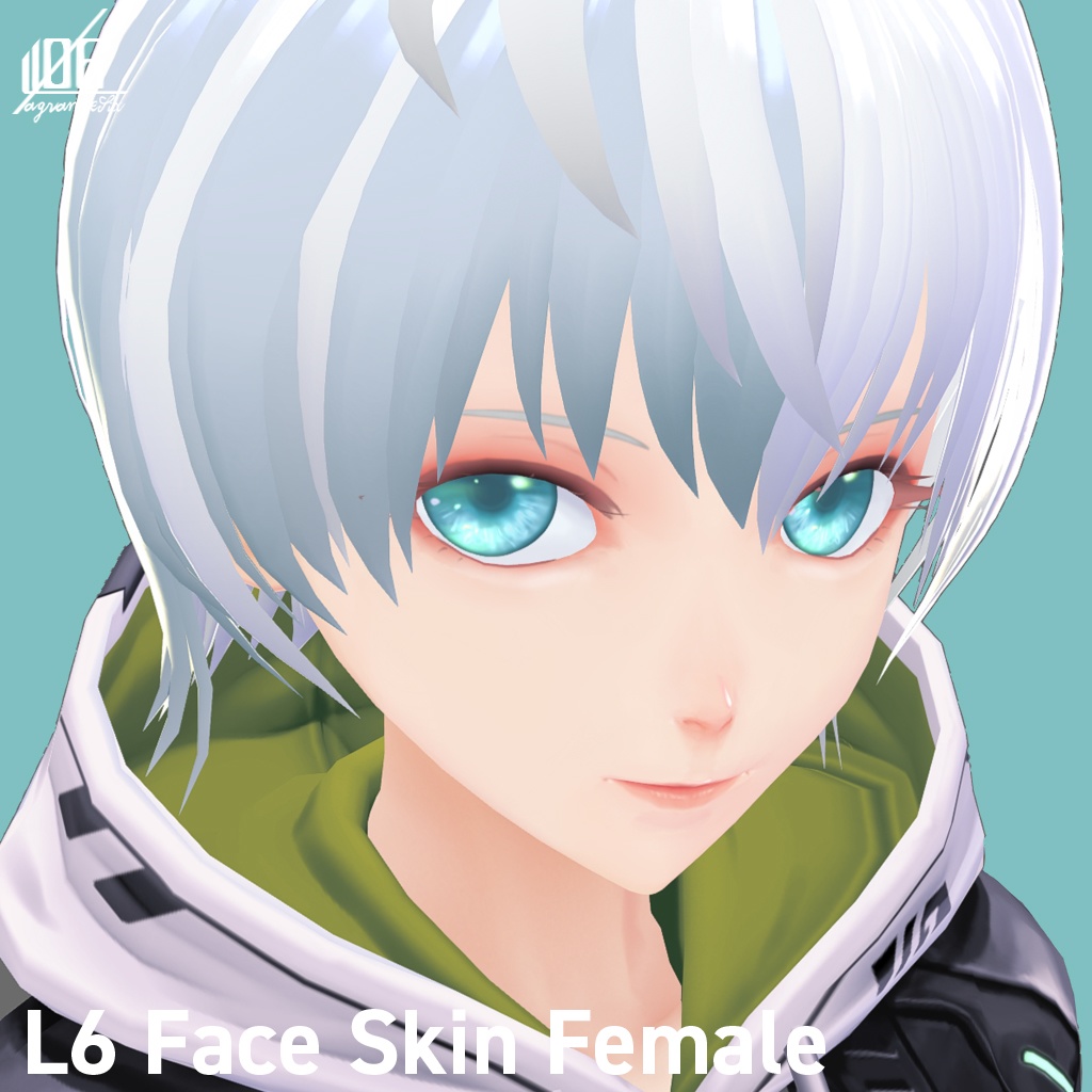 VRoid正式版対応済☆★L6 フェイススキン(女性用)瞳5色付/Face Skin Female +α★☆【VroidStudio texture】