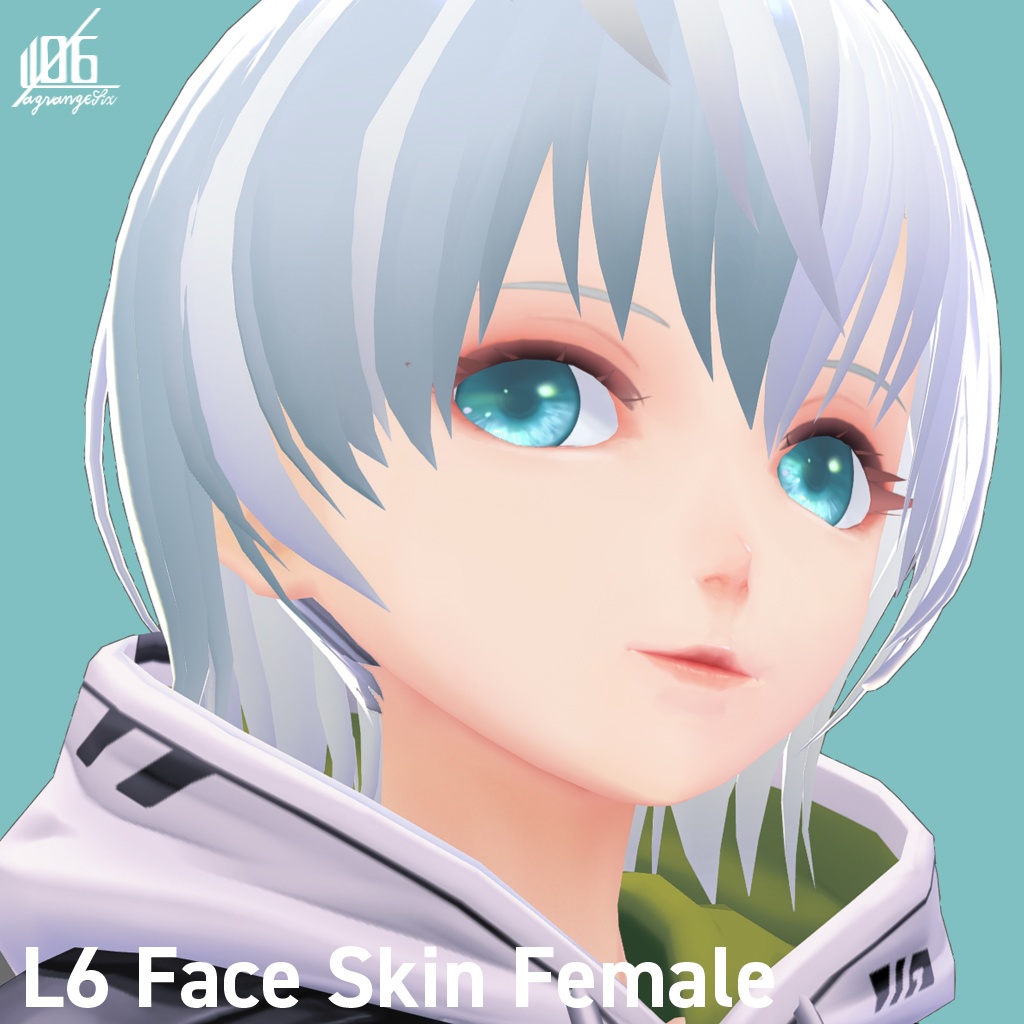 VRoid正式版対応済☆★L6 フェイススキン(女性用)瞳5色付/Face Skin Female +α★☆【VroidStudio texture】