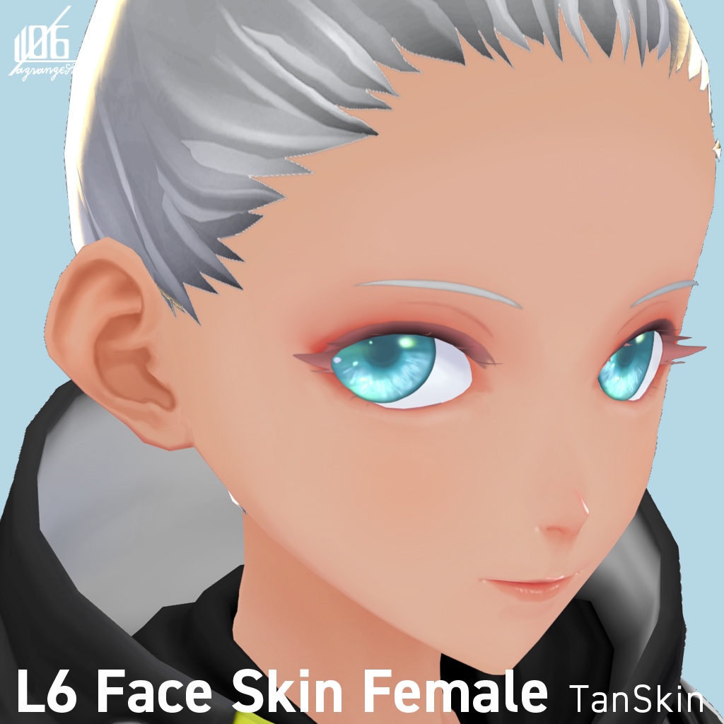 VRoid正式版対応済☆★L6 フェイススキン(女性用)瞳5色付/Face Skin Female +α★☆【VroidStudio texture】