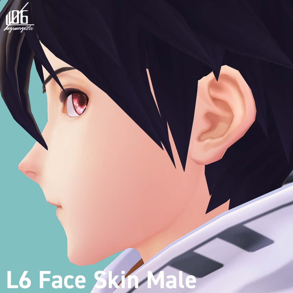 VRoid正式版対応済☆★L6 フェイススキン(男性用)瞳6色付/Face Skin Male +α★☆【VroidStudio texture「Face Skin」】