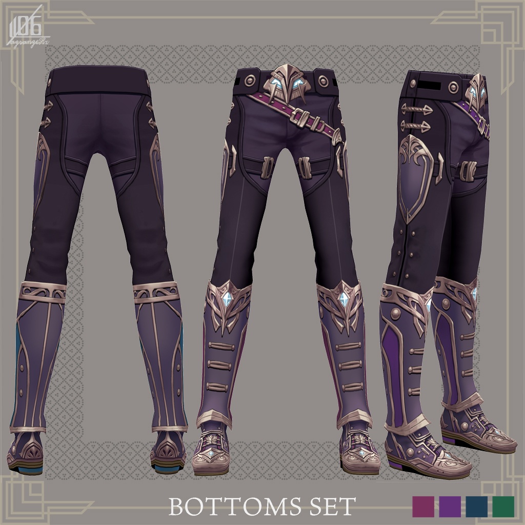 4/16グリーン追加☆★L6 knight costume ★☆(カラー×4+発光パーツ有り)【VroidStudio用正式版用衣装テクスチャ】