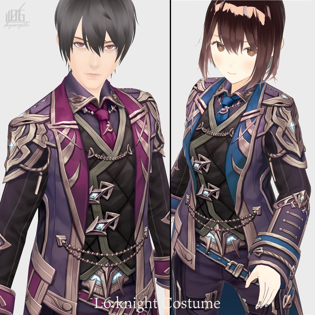 4/16グリーン追加☆★L6 knight costume ★☆（カラー×4+発光パーツ有り）【VroidStudio用正式版用衣装テクスチャ】