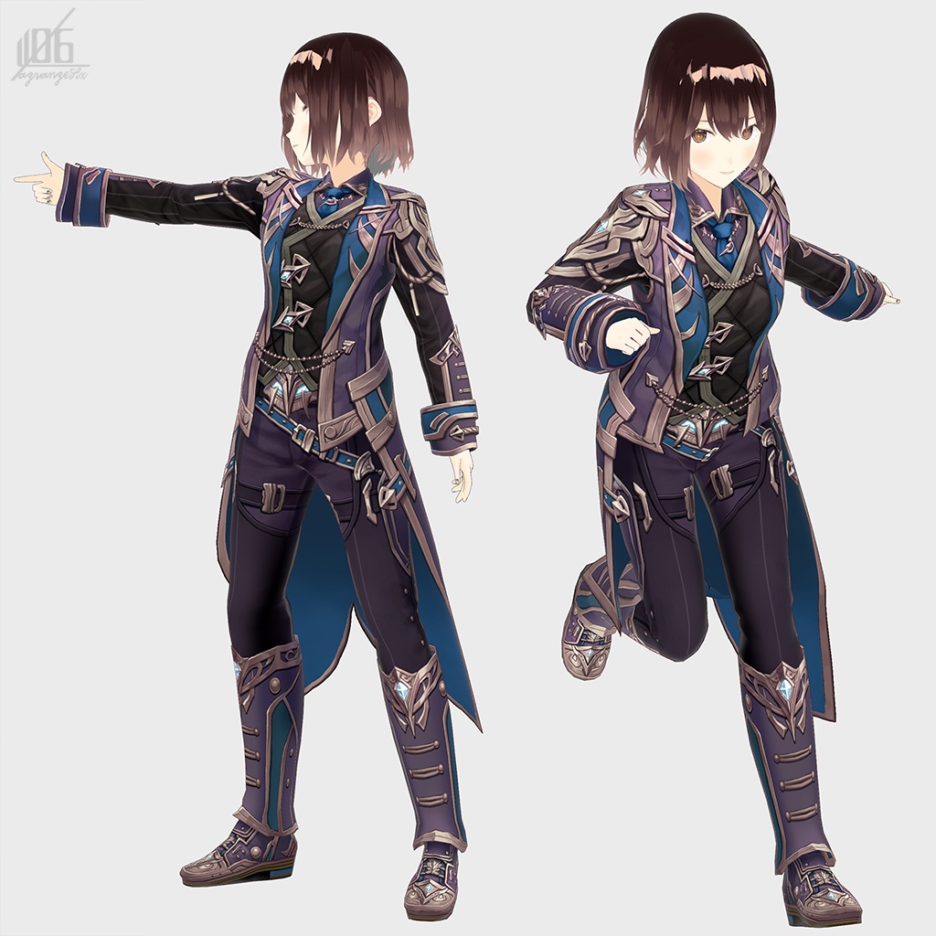 4/16グリーン追加☆★L6 knight costume ★☆(カラー×4+発光パーツ有り)【VroidStudio用正式版用衣装テクスチャ】