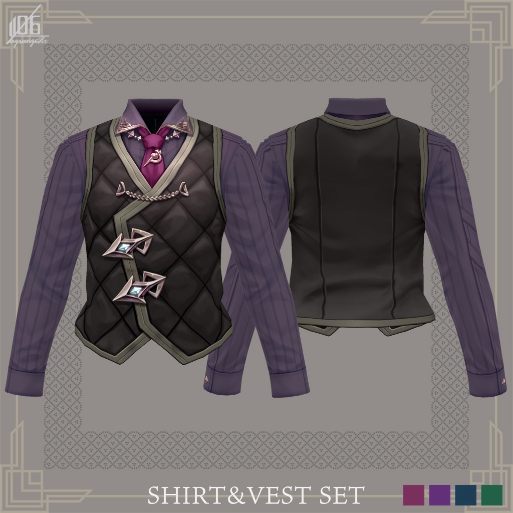 4/16グリーン追加☆★L6 knight costume ★☆(カラー×4+発光パーツ有り)【VroidStudio用正式版用衣装テクスチャ】