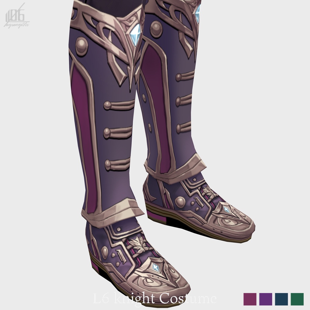 4/16グリーン追加☆★L6 knight costume ★☆(カラー×4+発光パーツ有り)【VroidStudio用正式版用衣装テクスチャ】