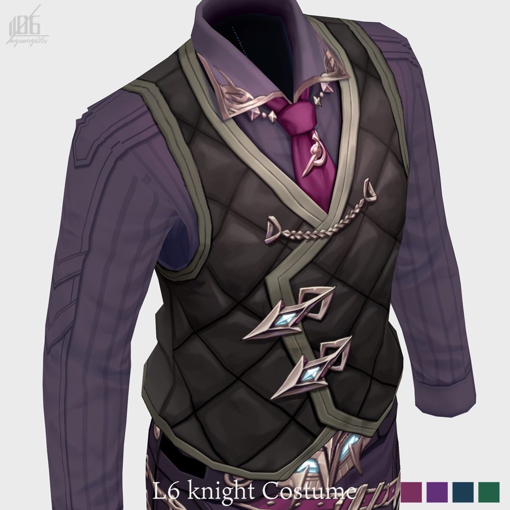 4/16グリーン追加☆★L6 knight costume ★☆(カラー×4+発光パーツ有り)【VroidStudio用正式版用衣装テクスチャ】