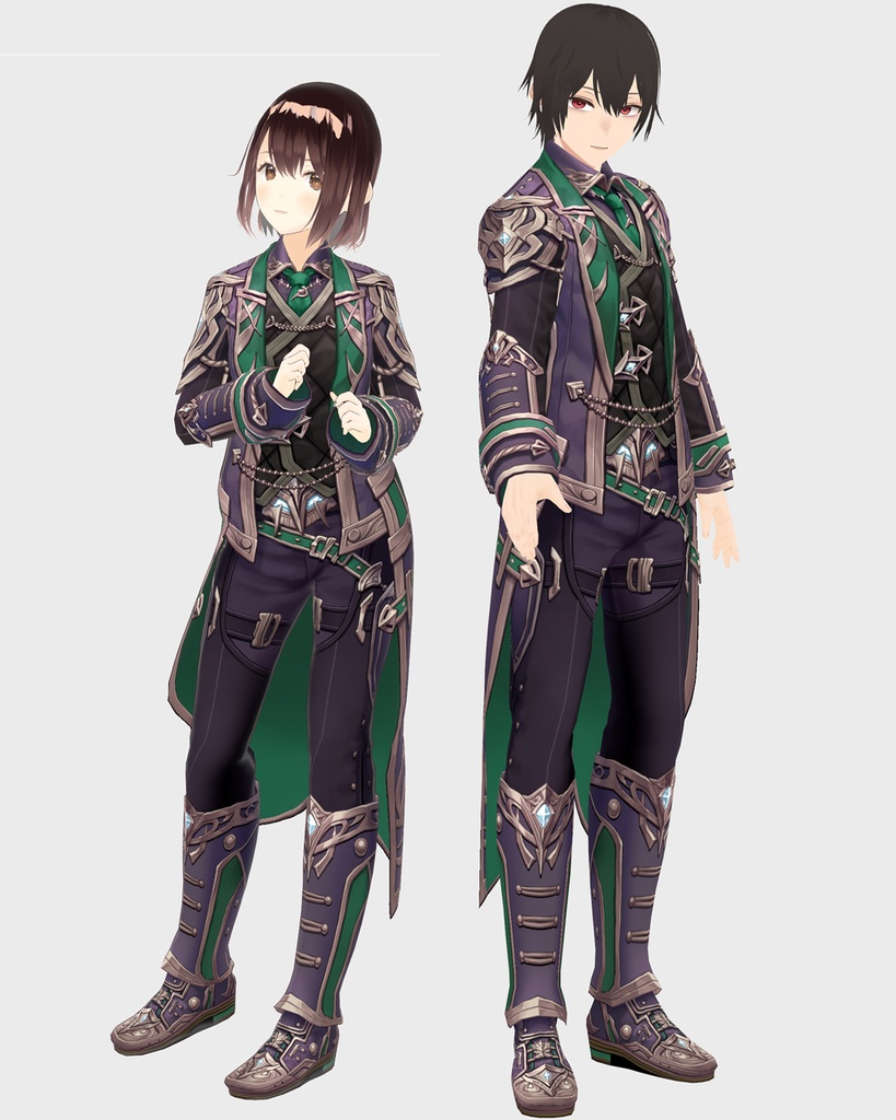 4/16グリーン追加☆★L6 knight costume ★☆(カラー×4+発光パーツ有り)【VroidStudio用正式版用衣装テクスチャ】
