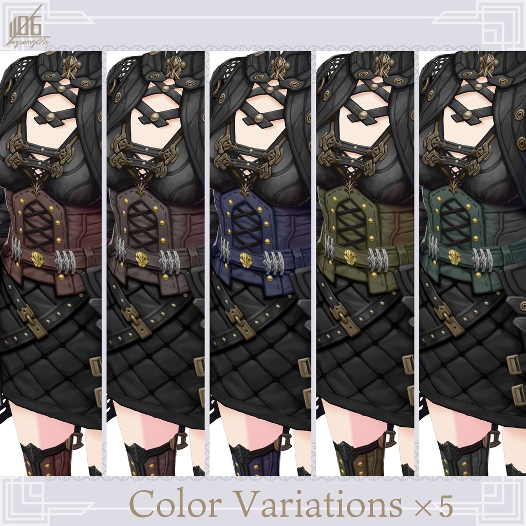 新作!☆★L6 Leather ArmourⅡ★☆(Color×5)【VroidStudio用正式版用衣装テクスチャ】