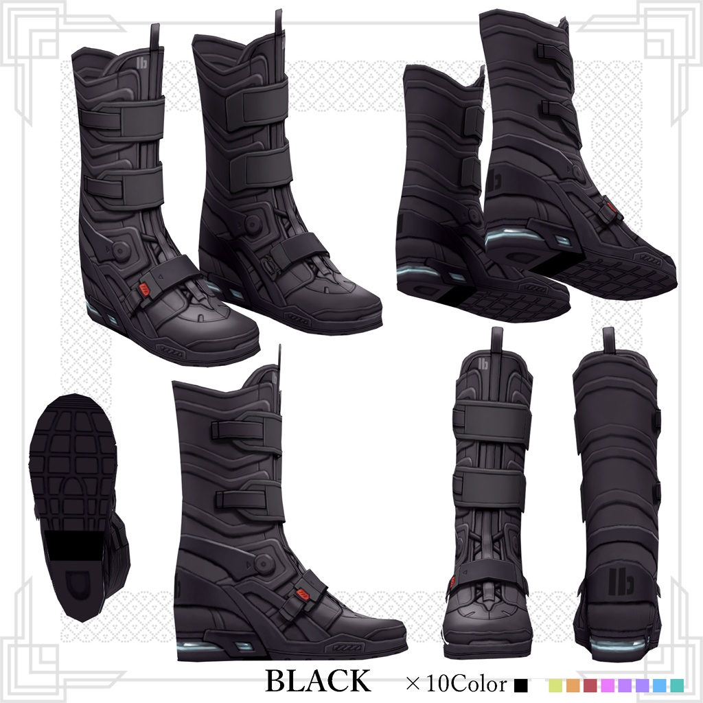 新作!★★L6 Sneaker Boots★★3×10Color【VroidStudio用正式版用衣装テクスチャ】Long Boots/ロングブーツ使用