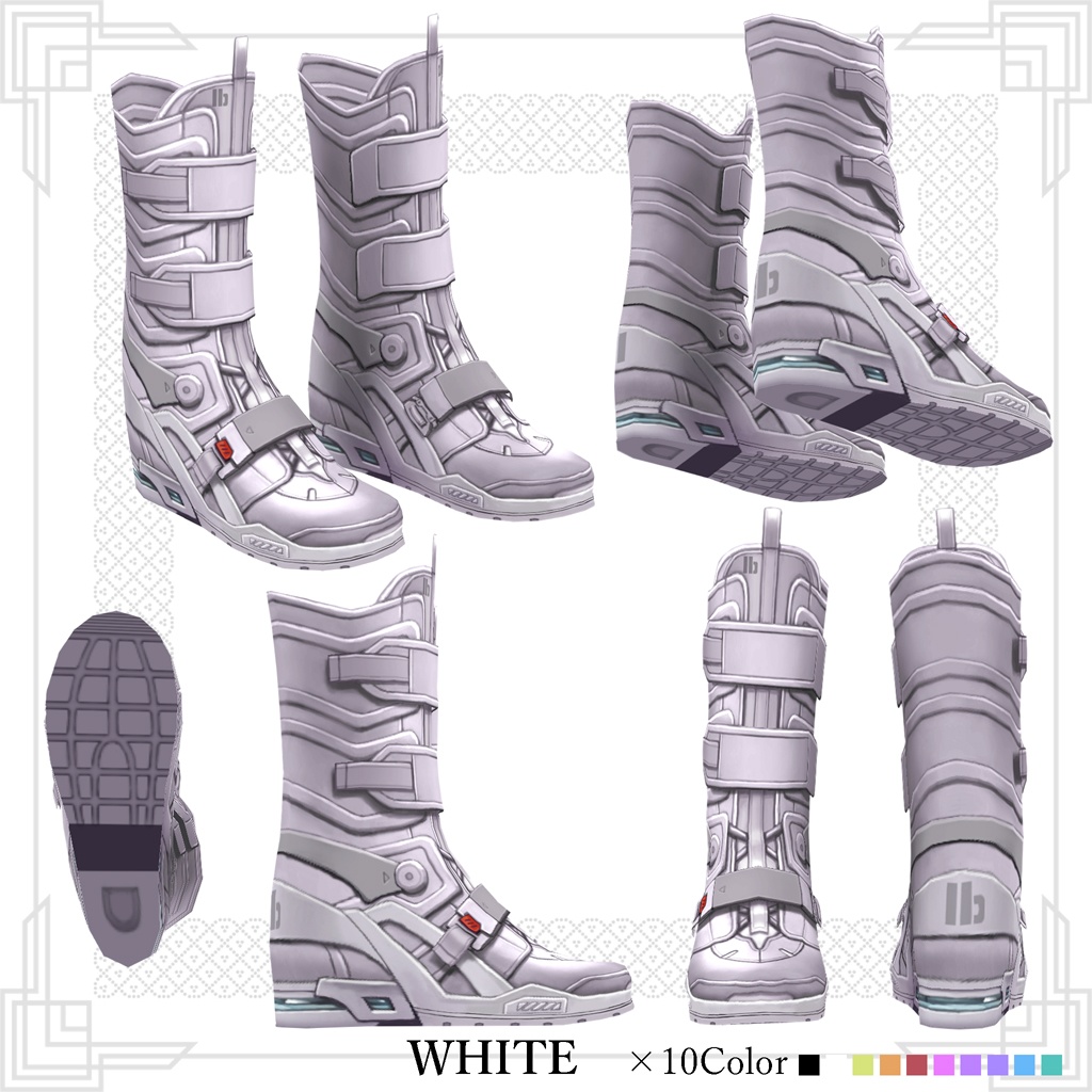 新作!★★L6 Sneaker Boots★★3×10Color【VroidStudio用正式版用衣装テクスチャ】Long Boots/ロングブーツ使用