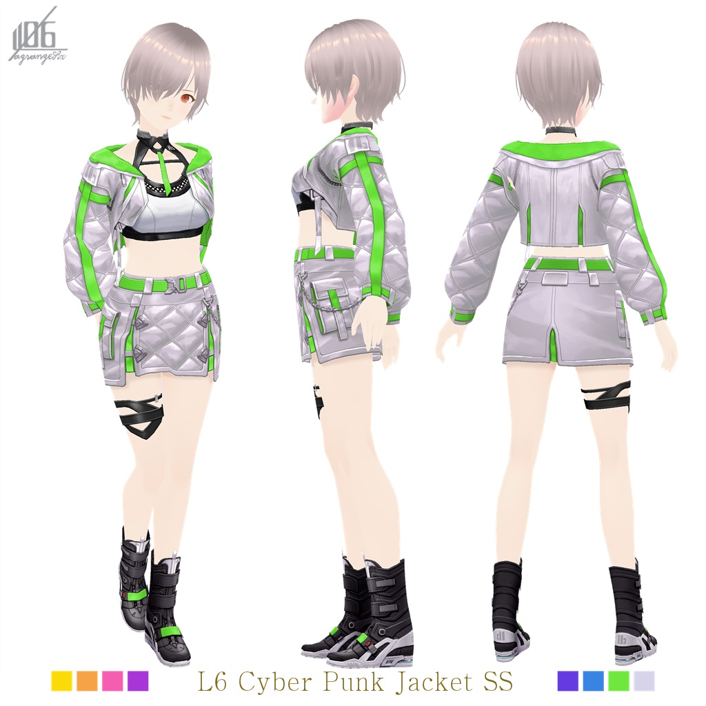 新作!★★L6 Cyber Punk Jacket SS★★2×8Color【VroidStudio用正式版用衣装テクスチャ】