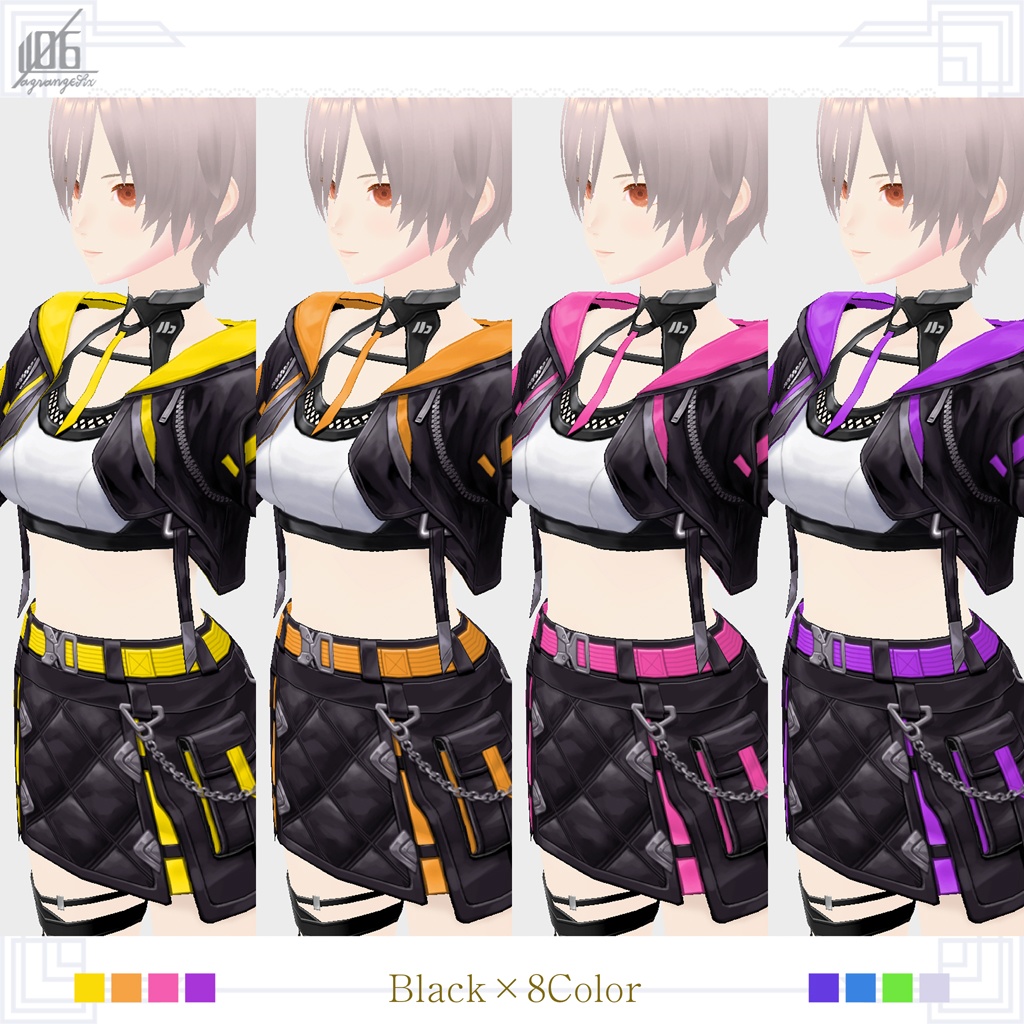 新作!★★L6 Cyber Punk Jacket SS★★2×8Color【VroidStudio用正式版用衣装テクスチャ】