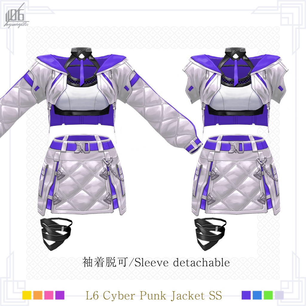新作!★★L6 Cyber Punk Jacket SS★★2×8Color【VroidStudio用正式版用衣装テクスチャ】
