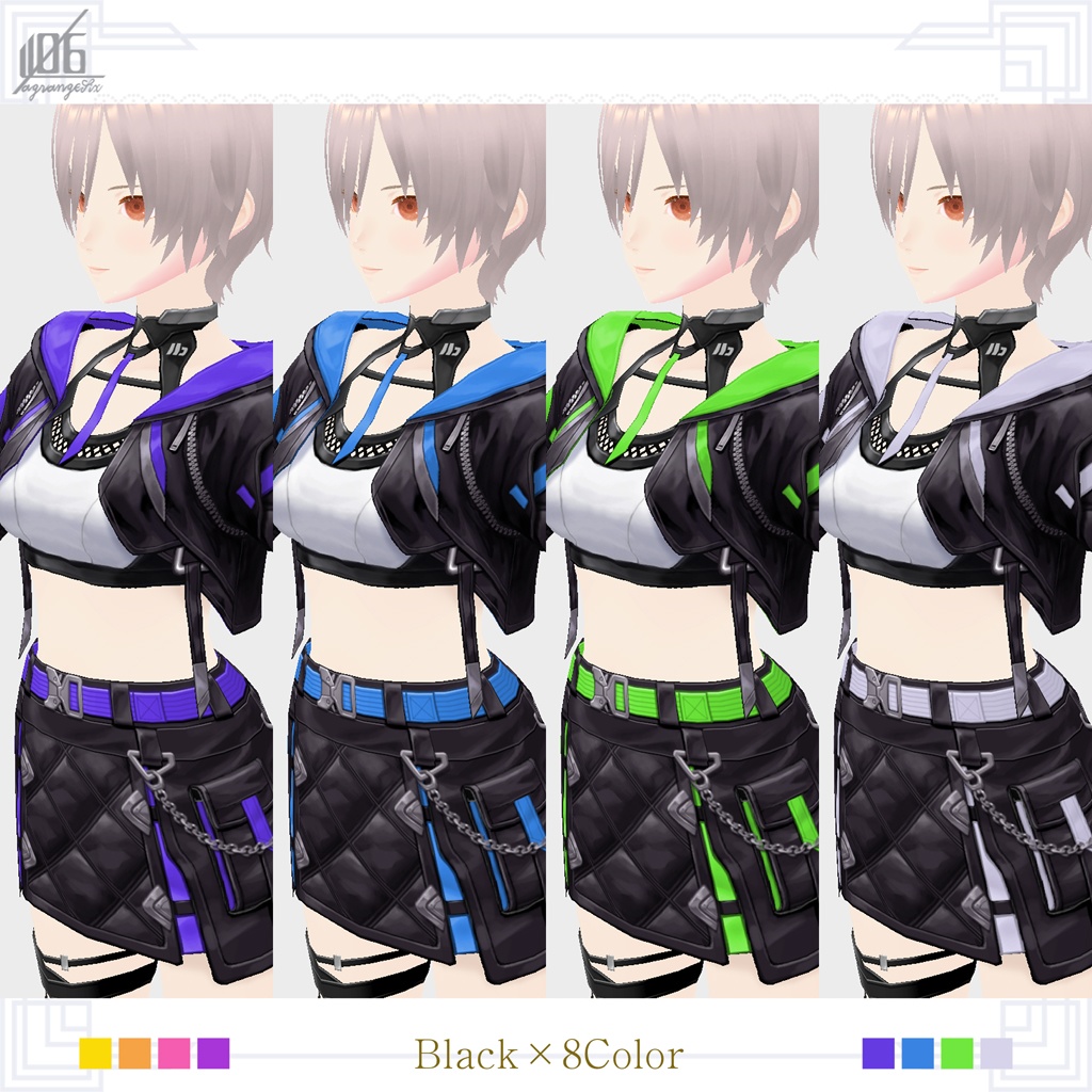 新作!★★L6 Cyber Punk Jacket SS★★2×8Color【VroidStudio用正式版用衣装テクスチャ】