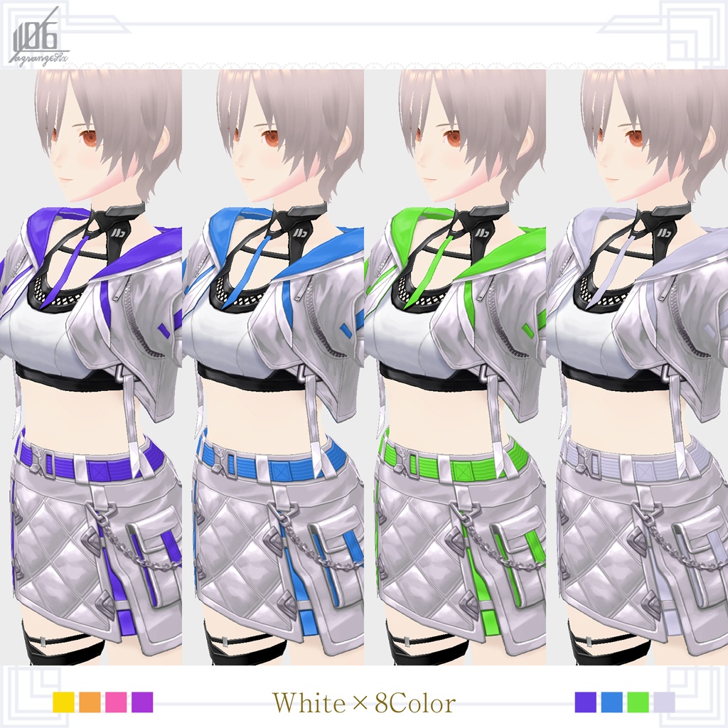 新作!★★L6 Cyber Punk Jacket SS★★2×8Color【VroidStudio用正式版用衣装テクスチャ】