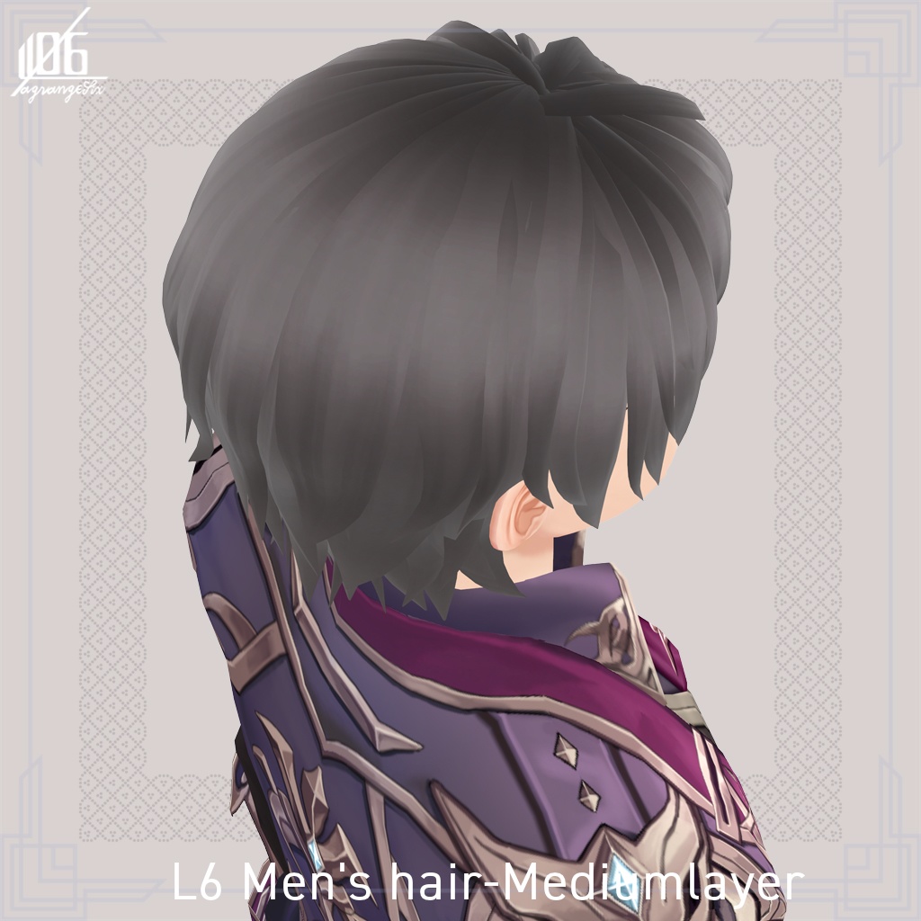 ☆★L6 メンズヘア-ミディアムレイヤー/Men's Hair-Mediumlayer★☆【VroidStud Hair Items】