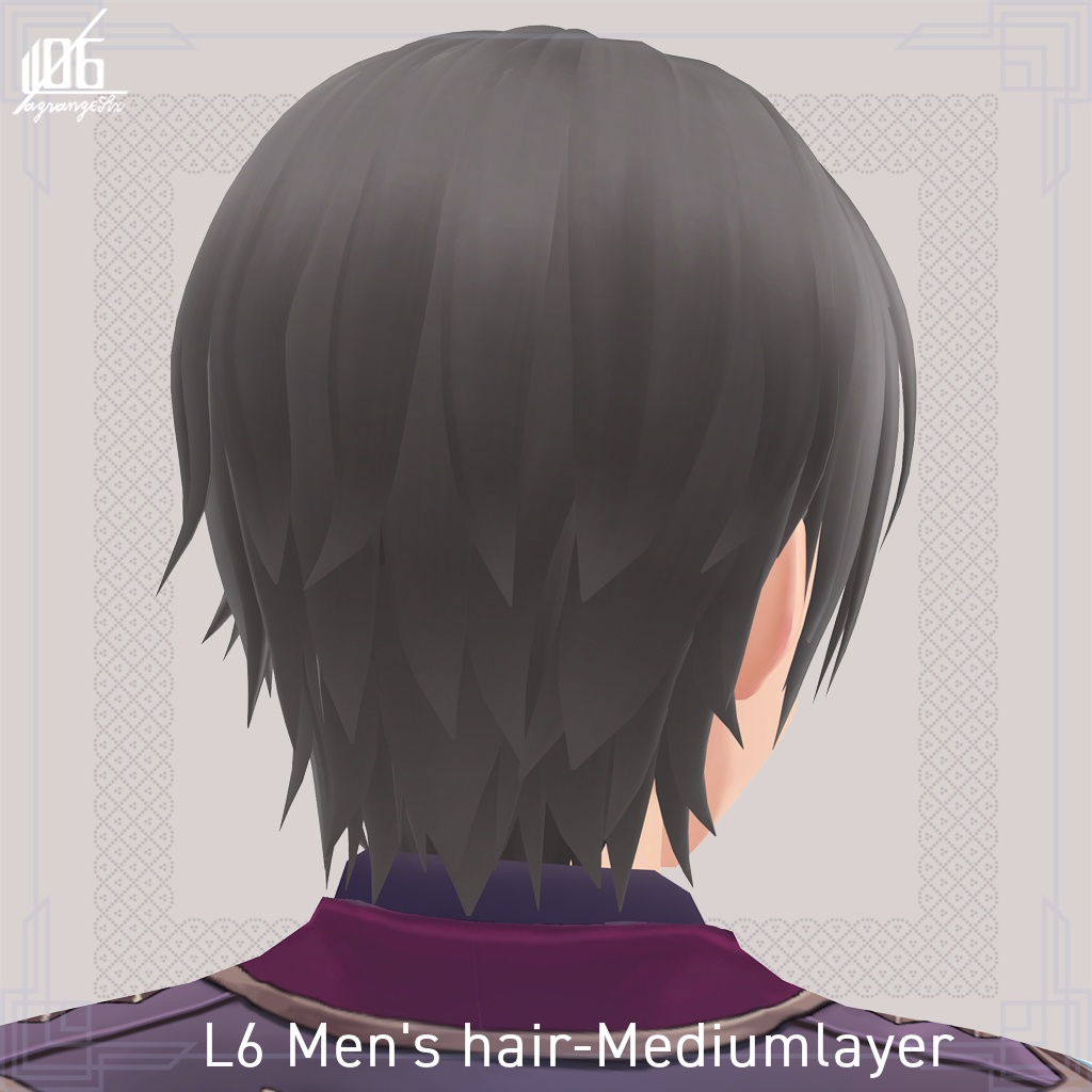 ☆★L6 メンズヘア-ミディアムレイヤー/Men's Hair-Mediumlayer★☆【VroidStud Hair Items】