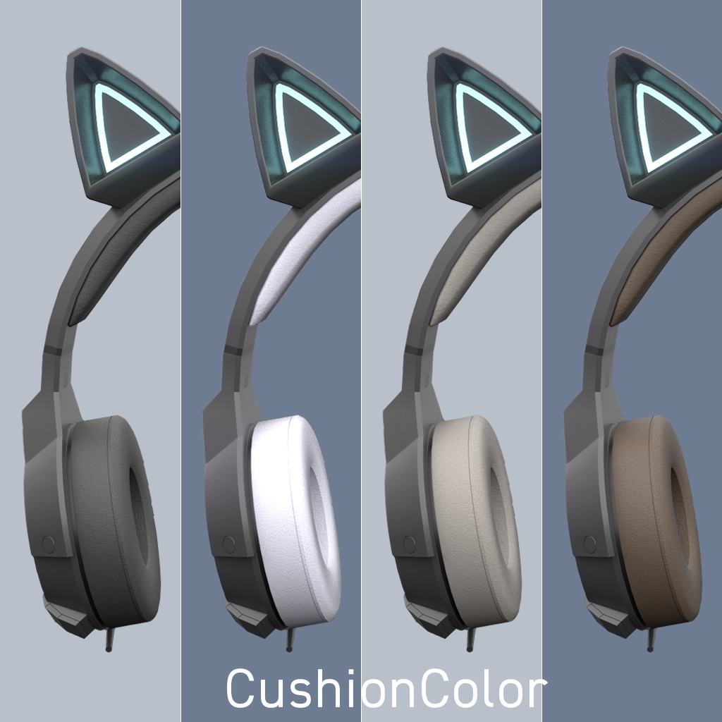 新作!☆★L6 CatEarHeadphone 38colors★☆【3Dモデル】FBXモデル/Blenderファイル/UnityPackage/ボーン設定有り