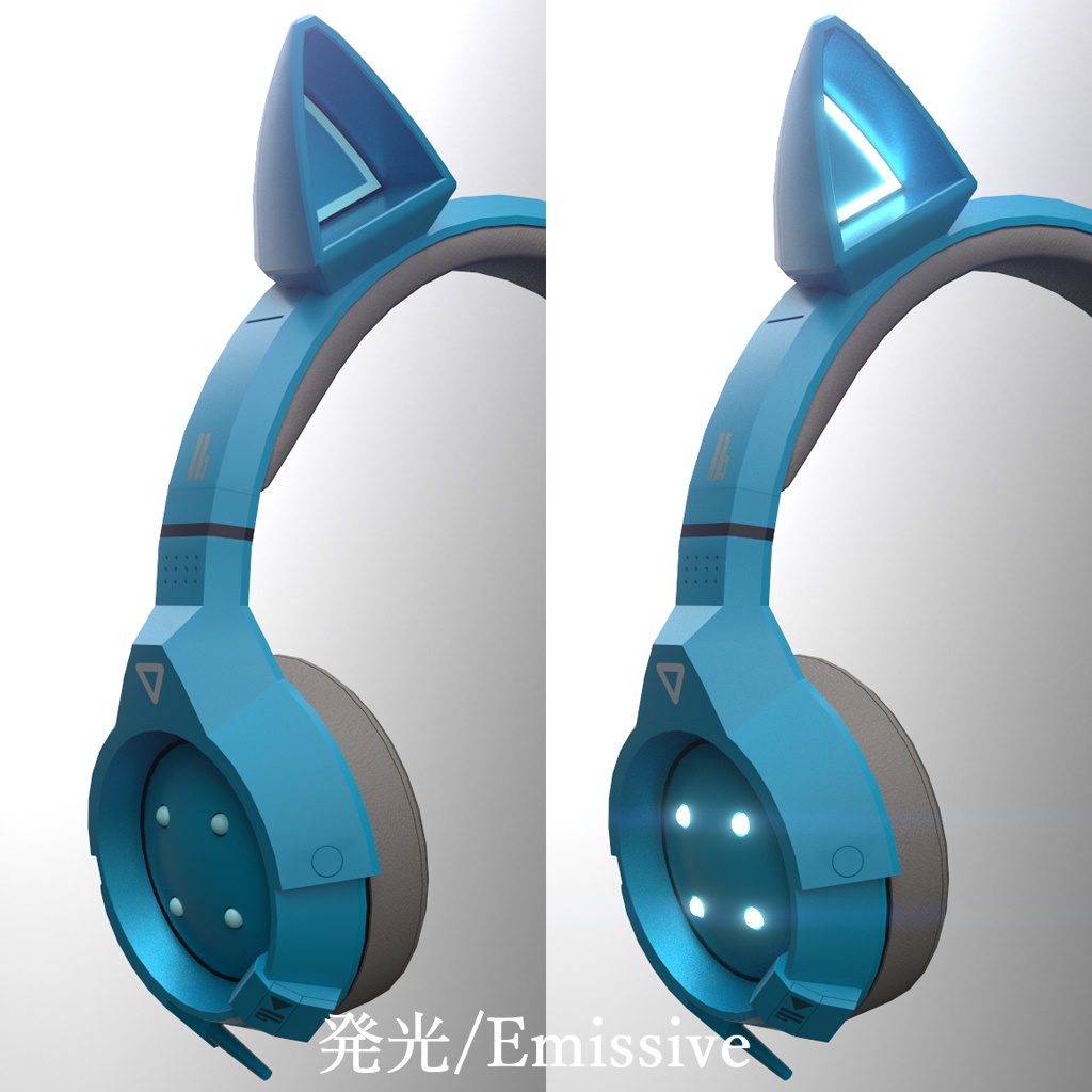 新作!☆★L6 CatEarHeadphone 38colors★☆【3Dモデル】FBXモデル/Blenderファイル/UnityPackage/ボーン設定有り