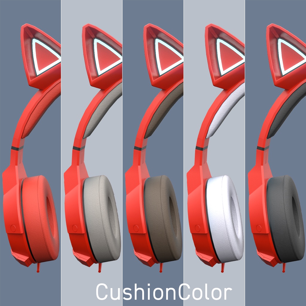 新作!☆★L6 CatEarHeadphone 38colors★☆【3Dモデル】FBXモデル/Blenderファイル/UnityPackage/ボーン設定有り
