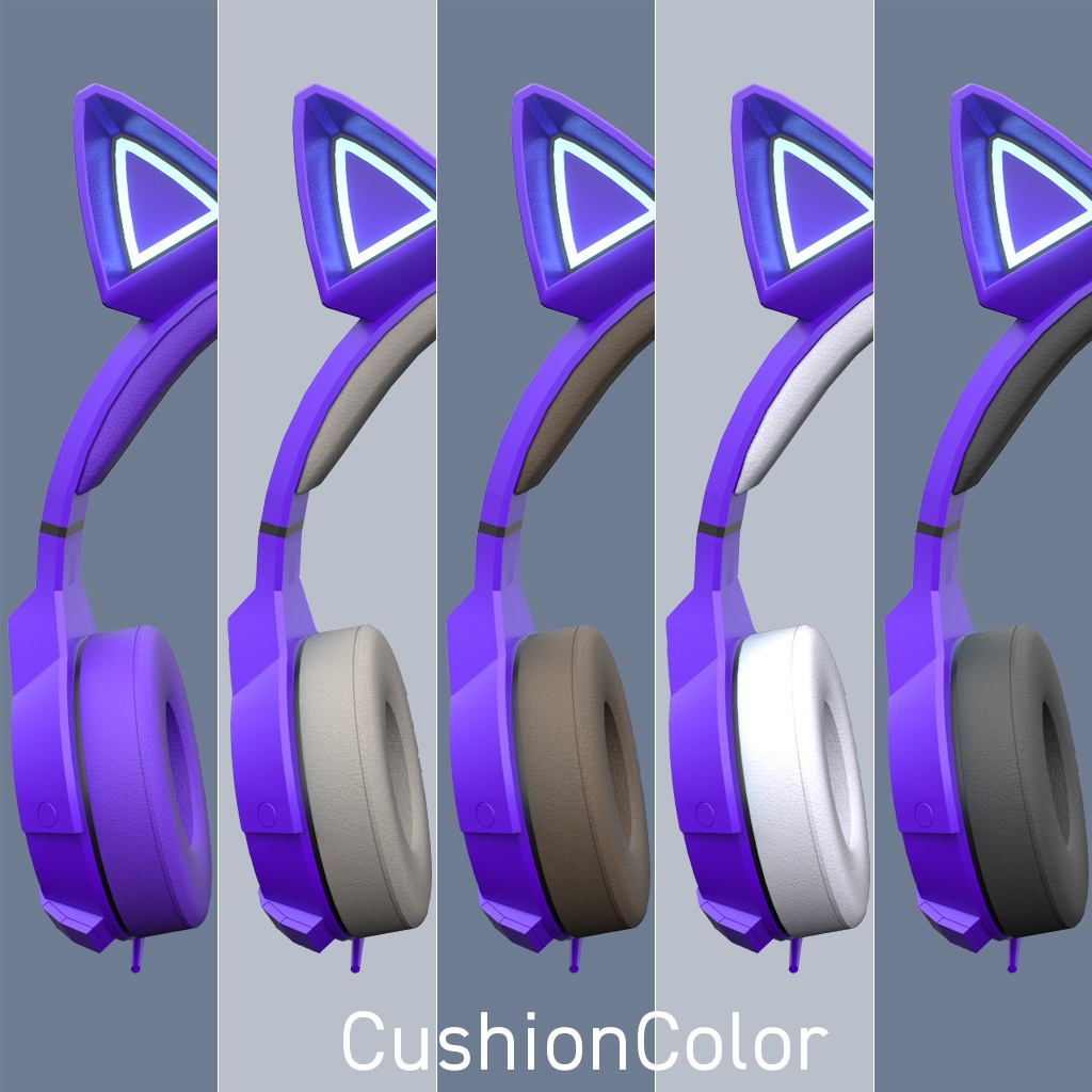 新作!☆★L6 CatEarHeadphone 38colors★☆【3Dモデル】FBXモデル/Blenderファイル/UnityPackage/ボーン設定有り