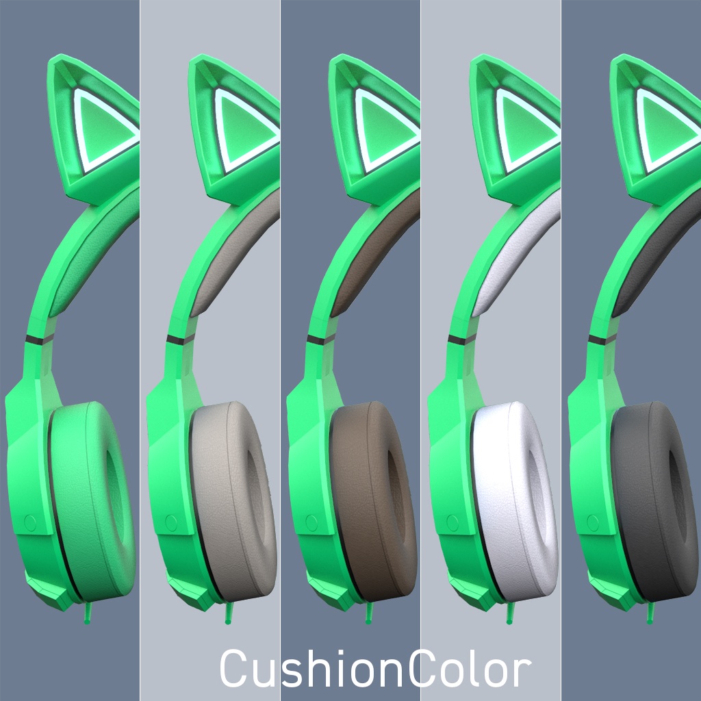 新作!☆★L6 CatEarHeadphone 38colors★☆【3Dモデル】FBXモデル/Blenderファイル/UnityPackage/ボーン設定有り