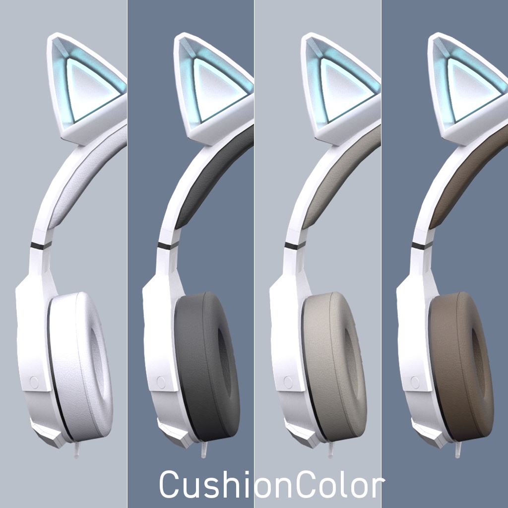 新作!☆★L6 CatEarHeadphone 38colors★☆【3Dモデル】FBXモデル/Blenderファイル/UnityPackage/ボーン設定有り