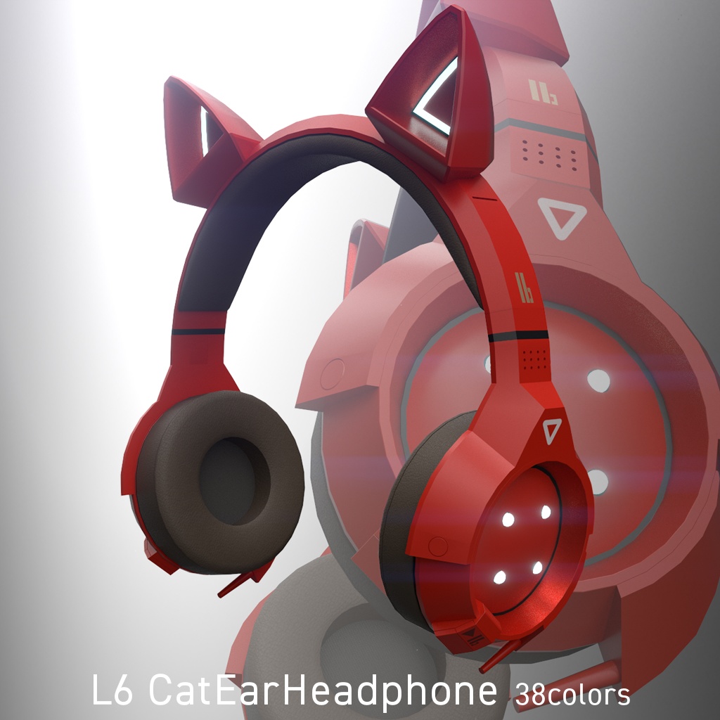 新作！☆★L6 CatEarHeadphone 38colors★☆【3Dモデル】FBXモデル/Blenderファイル/UnityPackage/ボーン設定有り